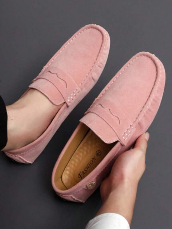Men's Metal Decor Loafers, Comfortable Non-Slip, Slip-On Design, Spring/Summer